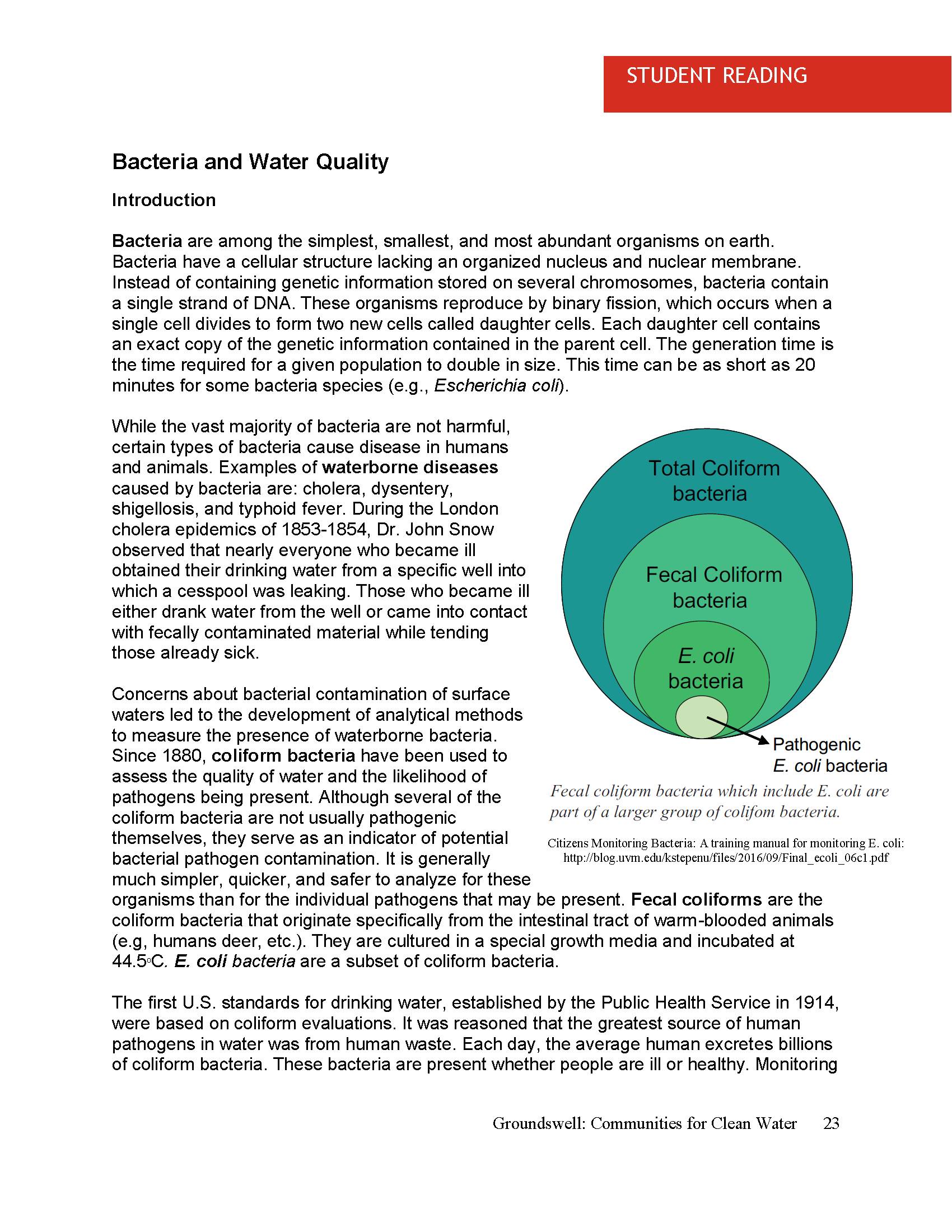 Student page for septic system modeling activity